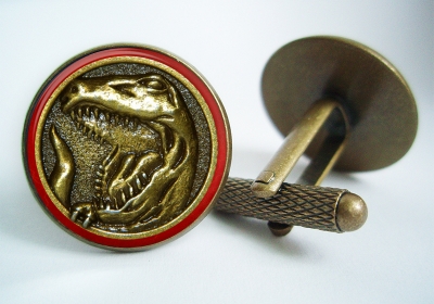 "Power Ranger Red T-Rex Coin" Cufflinks