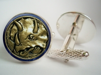 "Power Ranger Blue Triceratops Coin" Cufflinks