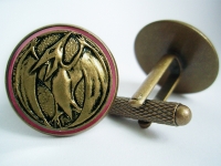 "Power Ranger Pink Pterodactyl Coin" Cufflinks