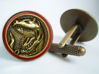 "Power Ranger Red T-Rex Coin" Cufflinks